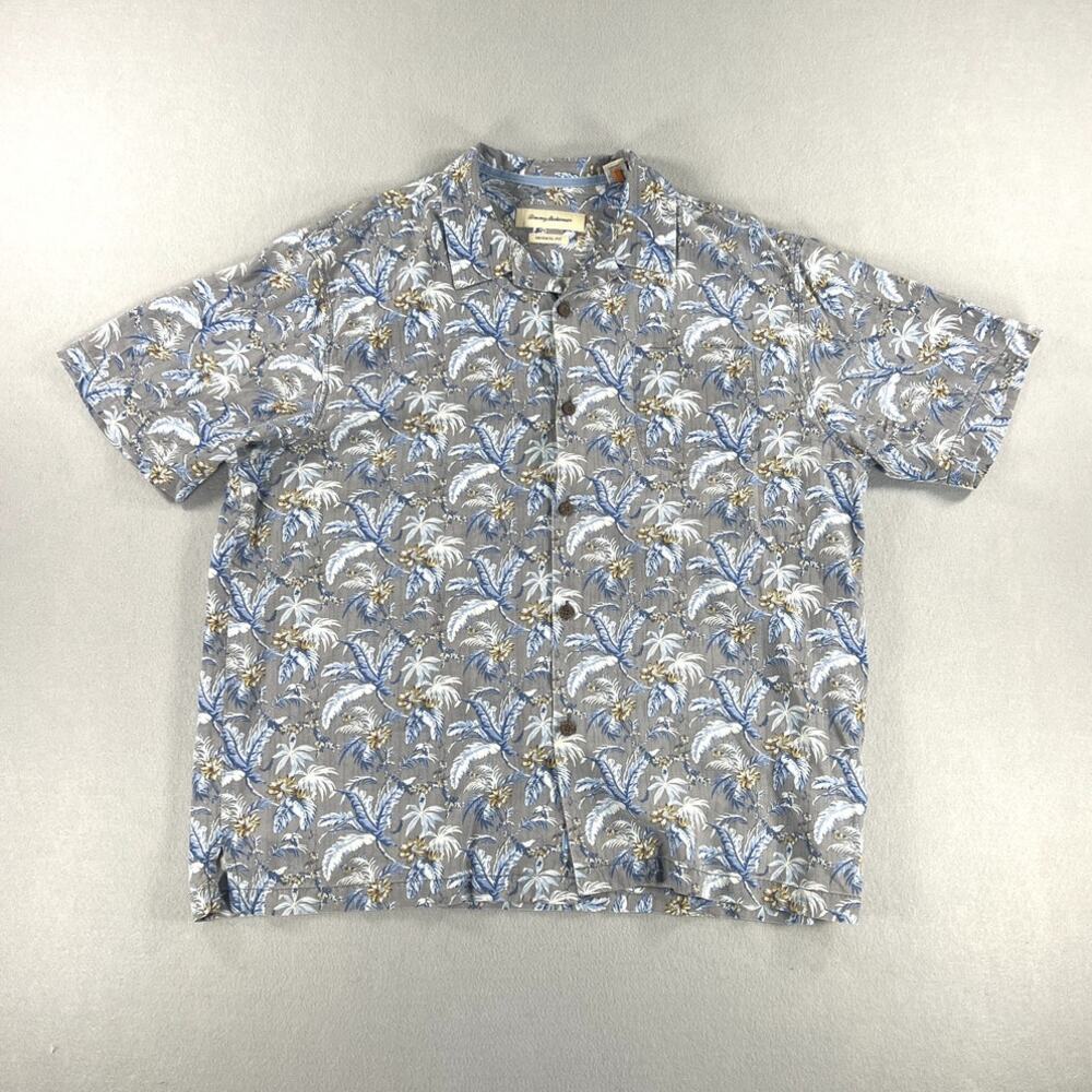 Tommy Bahama Original Fit Hawaiian Shirt 100% Silk Mens Size XL Pocket Floral